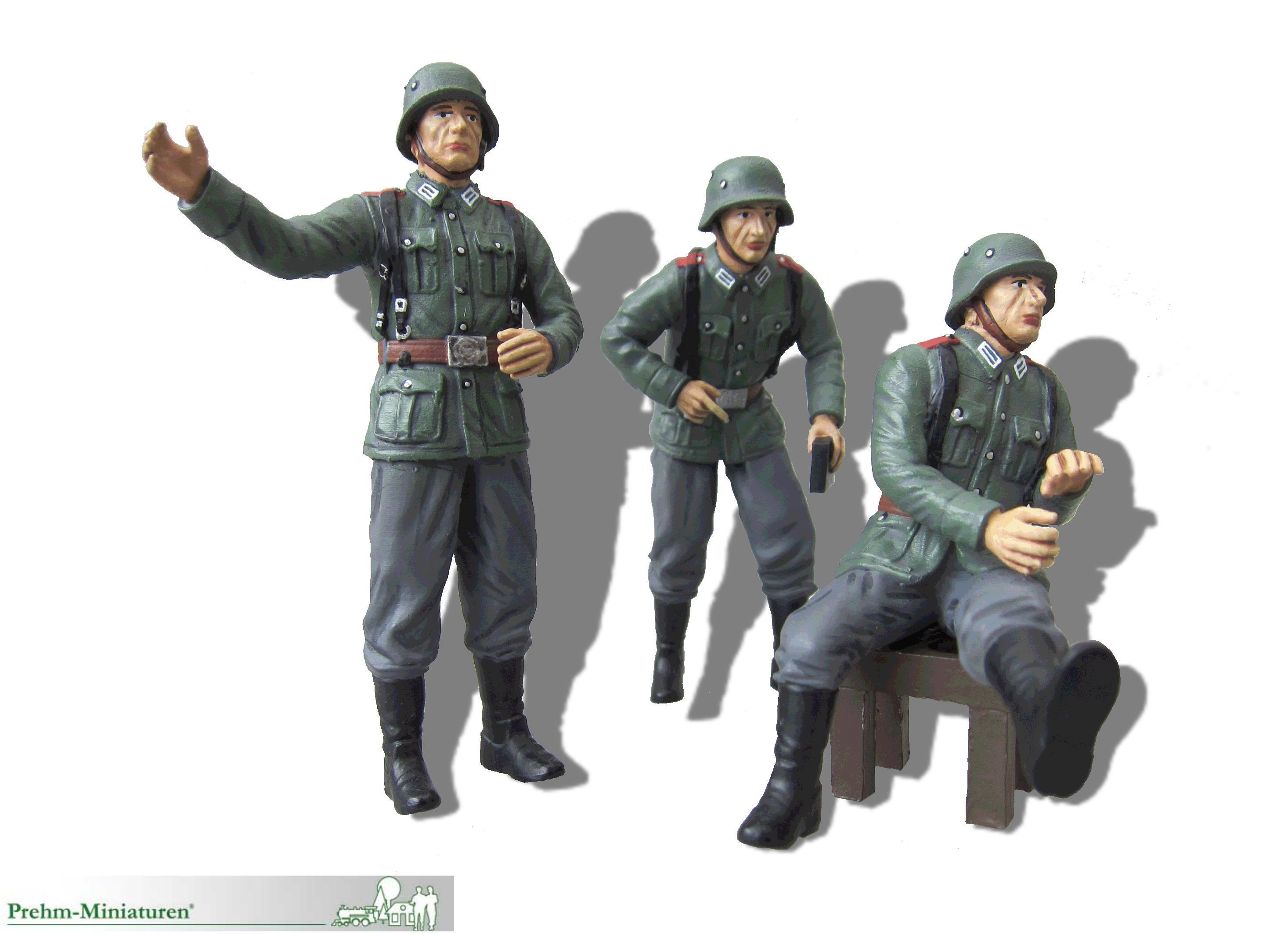 Wehrmachtfiguren Set mit 3 Mann Personal - Art. Nr. 500230 - fr die 2 cm Flak - Art. Nr. 500229 - Neuheit 2021 